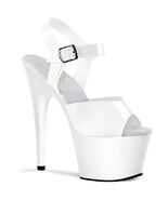 SALE PLEASER ADORE-708N Womens White 7&quot; Heel Platform Ankle Strap Sandal... - $55.45 CAD