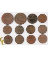 1812-1912 Russie 1 &amp; 2 Kopek Lot (12 Pièces) Empire Kopeck C# 118 Y#9.2 ... - €94,41 EUR