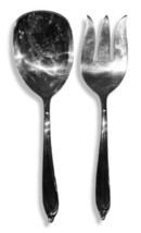  Vintage Collectible Serving Salad Spoon and Fork International Deep Silver  - $11.99