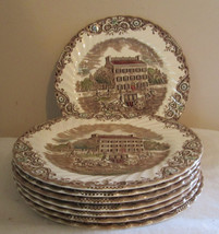 8 (8) Johnson Bros Heritage Hall 4411 Georgian Town House 9.75&quot; Plates - £95.30 GBP