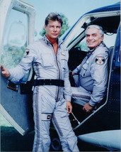 Airwolf TV series 8x10 photo Jan Michael Vincent Ernest Borgnine by helicopter - $9.50