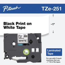 Brother - P-touch TZe251 Laminated Label Tape - Black on White - £33.01 GBP