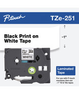 Brother - P-touch TZe251 Laminated Label Tape - Black on White - £37.75 GBP