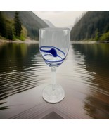 Block Manet Blue Drop Swirl Line Wine Water Goblet ONE Glass - $128.98 MXN