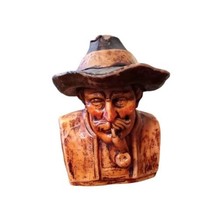 Vintage Novalum Old Man Cowboy Smoking Pipe Hat Figural 6.5” Candles From Vienna - £22.08 GBP