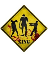 Zombies Xing Novelty Mini Metal Crossing Sign - £13.54 GBP