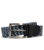 Fashion braided belt on vegan leather with square silver buckle &amp; tapered tip - £40.24 GBP