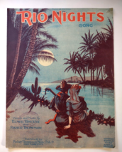 Rio Nights Sheet Music Palm Trees Full Moon Elmer Vincent Fischer Thomps... - $13.32