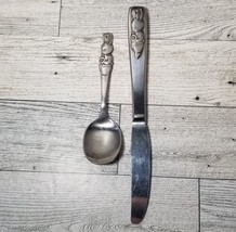 Oneida  Community  &quot;PETER RABBIT&quot; Stainless Steel Baby Toddler Spoon &amp; Knife - £7.79 GBP