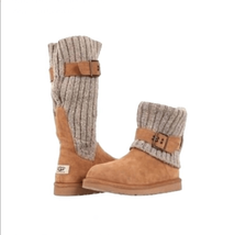 Chestnut Uggs Cambridge Knit Suede 1003175 Boots Booties 6 - $61.20