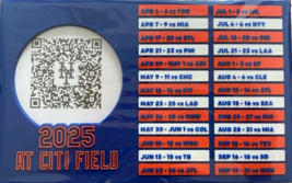 MLB New York Mets 2025 Schedule Picture Frame Citi Field 4/6/25 - $29.69