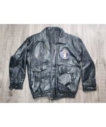 US Air Force Jacket Mens L Full Zip Flight Pilot Bomber Black Leather Mi... - $70.16