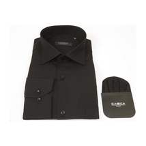 Men's Shirt Hankie CASILA Turkey Cotton Blend Long Sleeves 501460-02 Solid Black image 4
