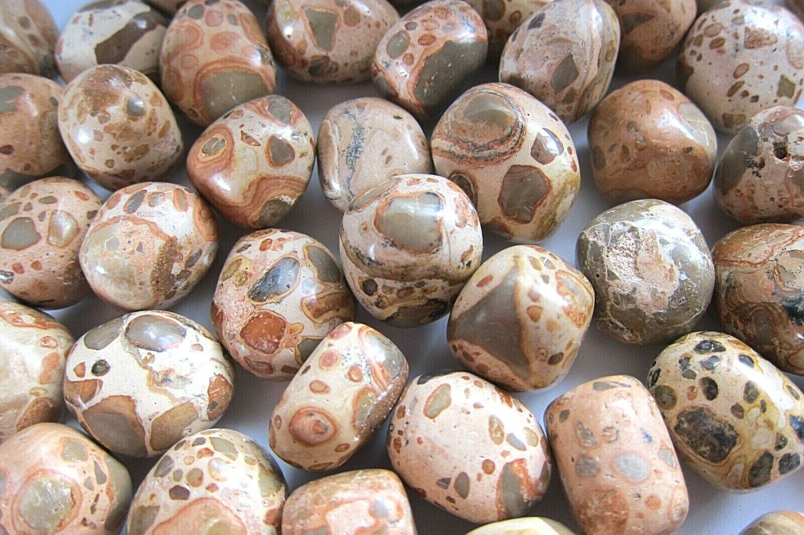 One Leopard Jasper Peru Tumbled Stone Chunky 20-25mm Healing Crystal Pro... - $1.67