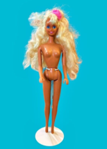 Hawaiian Fun Barbie Doll Vintage 1990 Mattel 5940 Big Blonde Hair 90s NUDE - £6.18 GBP