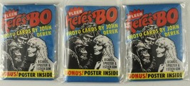 Vintage 1981 3PC Lot FLEER Photo Bubble Gum Pack Cards HERE&#39;S Bo Derek - £19.81 GBP