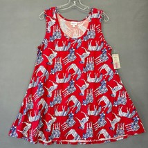 LuLaRoe Red Mini Tank Dress Preppy Zebra Print Sleeveless Scoop NEW Women Size M - $10.80