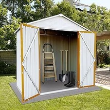 4Ft X 6Ft Metal Outdoor Storage Shed, Steel Utility Tool Storage Garden Shed Hou - £529.66 GBP