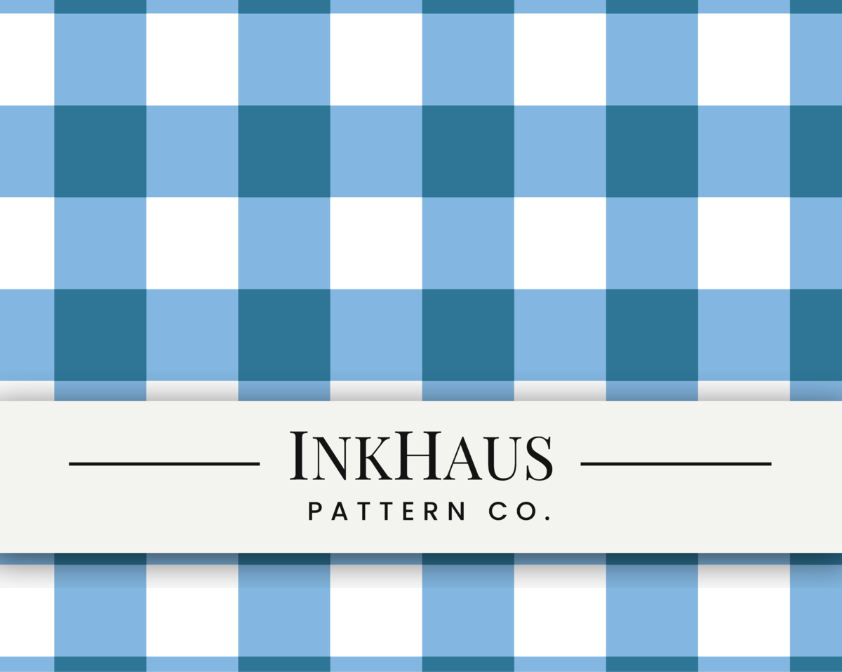 Blue Gingham Seamless Pattern – Teal Plaid Digital Download for Custom C... - $8.36 CAD