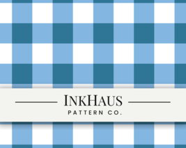 Blue Gingham Seamless Pattern – Teal Plaid Digital Download for Custom C... - €5,14 EUR
