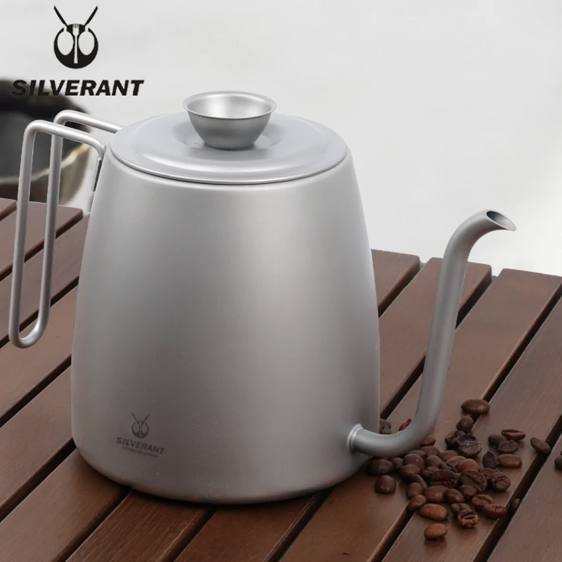 Outdoor Titanium Camping Kettle Coffee Pot Maker Pour Over Gooseneck Spout - £94.55 GBP