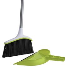 Basics 2-Piece Angled Broom &amp; Dustpan Set - 44" Ergonomic Cleaning Solution - $44.50