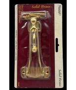 VTG Brainerd Solid Brass Safety Bar Door Lock 5&quot; Security Guard Gold 956... - $13.47