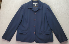 Appleseed&#39;s Blazer Jacket Women&#39;s Size 18M Navy Long Sleeve Collar Butto... - $27.69