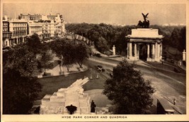 Wwii Tuck &amp; SONS-GRAVURE Postcard LONDON-HYDE Park Corner &amp; Quadriga BK43 - £3.95 GBP