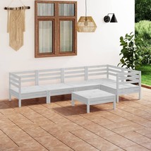  Garden Lounge Set White Solid pinewood Large Modular - $12,473.15 MXN