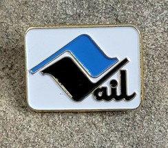 VAIL Blue Black Logo Classic Resort Ski Travel Souvenir Hat Lapel Pin Colorado - $9.99