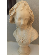 Vintage Signed Grinam Niam Paris Bust Sculpture Of French Peasant Girl 1... - $187.92