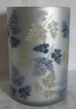 Yankee Candle Frosted Large Jar Holder J/H Blossoms Flicker Blues Whites - £56.01 GBP