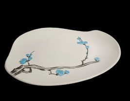 MCM Hand Painted Red Wing Pottery DRIFTWOOD 15&quot; Curvy Oval Serving Platter - £25.89 GBP