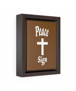 Vertical Framed Premium Gallery Wrap Canvas &quot;Peace Sign&quot; in brown - €29,61 EUR+