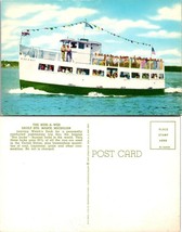 Michigan Sault Saint Marie Bide-A-Wee Passenger Boat Flag Vintage Postcard - £7.57 GBP