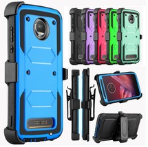 Hybrid Armor Rugged Case with Kickstand &amp; Belt Clip for Motorola Moto Z2 Play - £17.49 GBP