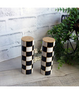 Black and White Check Tall Salt Pepper Shakers Buffalo Check Kitchen Decor - $1,083.42 MXN