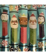 1 Roll Pez Dispenser Teal Foil Christmas Gift Wrapping Paper 25 sq ft - £17.90 GBP