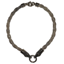 Vintage Barry Kieselstein Cord Woven Sterling Silver 17&quot; Alligator Necklace 1993 - £620.48 GBP