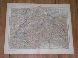 1906 Original Antique French Map Of Switzerland / Alps - £14.36 GBP