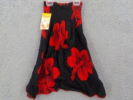 Favant Girls Butterfly Dress SZ 4 Black with Red Hibiscus Elastic Front NWD - $9.99