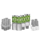 Flexzilla Pro High Flow Coupler Plug Kit 1/4in NPT 1/4in Body 14 Pc - $120.06