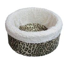 Pets 4 All Pet Cat Dog Nest Round Bed - Animal Print Small 15&quot; - Made in USA - £12.64 GBP