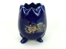 Porcelain Tripod Toothpick Holder, Cobalt Blue, Pheasants &amp; Flowers, #TP... - £19.54 GBP