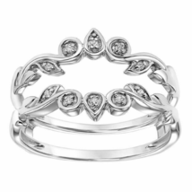 Round Shape Diamond Womens Enhancer Wrap Wedding Band Ring 14K White Gold Over - £98.11 GBP