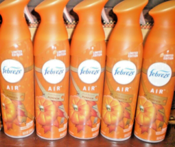 (5) Febreze Air Fresh Harvest Pumpkin Air Refresher Spray 8.8 Oz. Each Bottle - £22.32 GBP