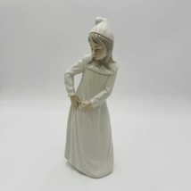 Vintage NAO By Lladro Spain Girl with Torn Nightgown Figurine Glossy 11.5” - $84.15