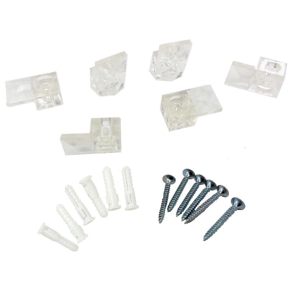 Prime Line Clear Small Mirror Holder Clip, 6 pk, 20 lb, Installation Har... - $2.75