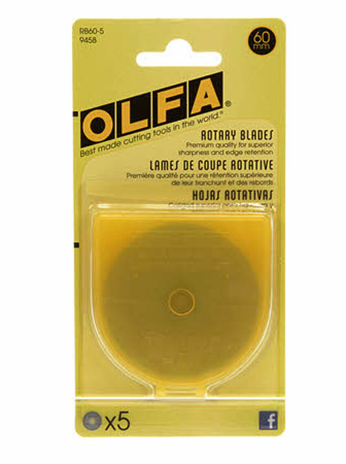 OLFA 60mm Replacement Rotary Blade RB60-5  RTY3 - £53.29 GBP